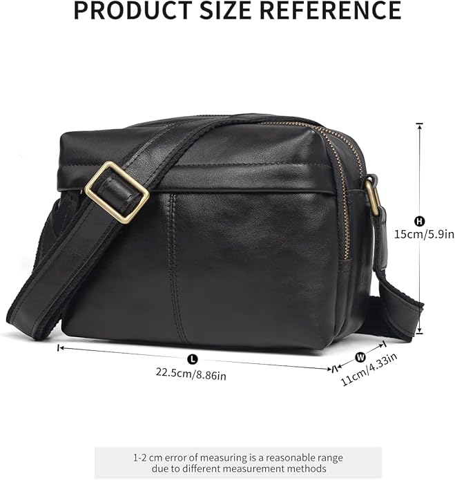 Augus Men's Leather Messenger Bag Shoulder Crossbody Backpack Bags Purse for Women Vintage Anti-Theft Waterproof Casual