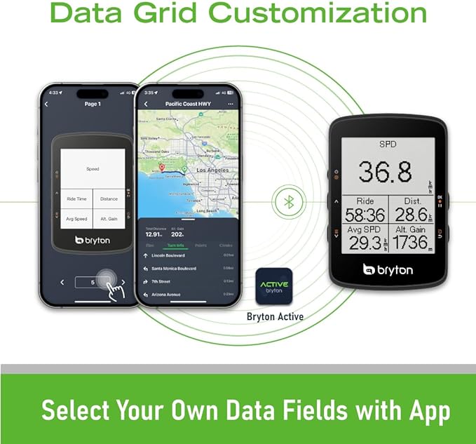 Bryton Rider 460 Sensor Bundle 2.6 Inch LCD GPS Bike Computer Innovative Navigation Assistance, Compatible with E-Bike and Bike Radar, 32hrs Long Battery Life, Bluetooth ANT Waterproof