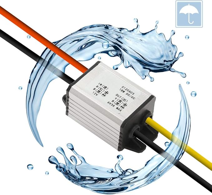 10Pcs 12V to 6V Car Power Voltage Converter DC 9V-22V 12V to 6V Buck Voltage 3A 18W Waterproof DC Step Down Volt Module Power Supply Board Compatible with Car Vehicle Automotive LED Display Radio