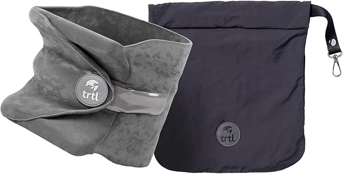 trtl Pillow - Scientifically Proven, Super Soft Neck Support Travel Pillow - Lightweight and Machine Washable - Ergonomic Design for Traveling on Airplanes, Cars, and Trains - Grey