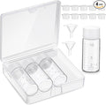 Baderke 4 Pcs Liquid Medicine Travel Container Scale Glass Liquid Containers Small Single Dose Medicine Bottles Dispenser and Leak-proof Plug Travel Essentials Accessories(Clear,10ml)
