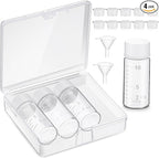 Baderke 4 Pcs Liquid Medicine Travel Container Scale Glass Liquid Containers Small Single Dose Medicine Bottles Dispenser and Leak-proof Plug Travel Essentials Accessories(Clear,10ml)