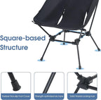 MOON LENCE Portable Camping Chair, Backpacking Chair, Ultralight & Compact, 330 lbs Capacity, for Outdoor Camp, Travel, Beach, Picnic, Hiking (Black)