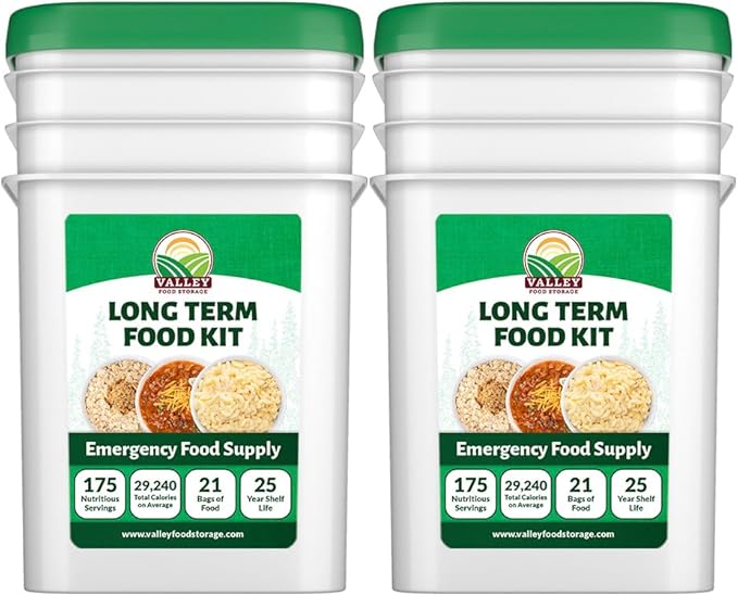 Long Term Food Supply Kit | 75g+ Daily Protein & 1,800+ Calories Per Day | Premium Survival Food 25 Year Shelf Life | Prepper Supplies Freeze Dried Meals