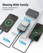 Magnetic Power Bank 26800mAh for Magsafe Portable Charger, Aluminum Alloy Large Capacity 20W USB-C in&Out Wireless Fast Charging Battery Pack for iPhone 17/16 Pro Max/15/14/13/12 Series, Silvery Gray