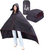 Outdoor Puffy Camping Blanket, Lightweight Down Alternative Puffy Waterproof Stadium Blanket with Portable Bag, Lightweight Camping Blanket for 2 People, Cold Weather, Sports, Travel, Car, 79*54 inch