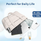TOPDesign Puffer Tote Bag for Women, Lightweight Puffy Handbag with Compartments, Quilted Shoulder Bag for Work, Travel, Gym