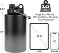 Kerilyn Insulated Gallon Jug with Handle, One Gallon, 128oz Stainless Steel, Large Double Vacuum Water Bottle for Hot & Cold Drinks, Wide Mouth, Sweat Proof, Great for Travel, Camping, Grey Gradient