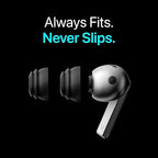 Premium Multi-Flange Eartips for Galaxy Buds3 Pro (Black, Medium) – Always Fits, Never Slips