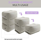 2Pcs Inflatable Foot Rest for Under Desk at Work, Travel Footrest Pillow for Long Airplane Flights-Adjustable Blow Up Leg Rest Outdoor Foot Stools Ottoman,Seat Extender