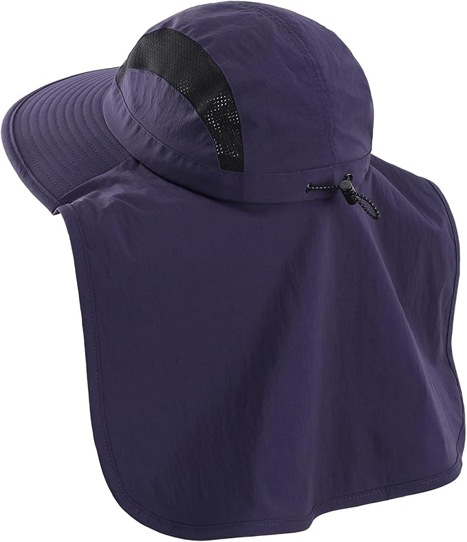 Home Prefer UPF 50+ Sun Hats for Men Women Wide Brim Fishing Hat with Neck Flap UV Protection Sunblock Safari Bucket Hat