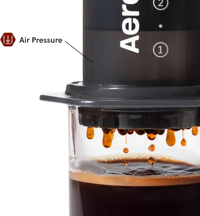 AeroPress Original Coffee and Espresso-style Maker, Barista Level Portable Coffee Maker with Chamber, Plunger, & Filters, Quick Coffee and Espresso Maker