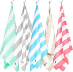 Dock & Bay Beach Towel - Quick Dry, Sand Free - Compact, Lightweight - 100% Recycled - Includes Bag - Cabana Light - Tulum Blue - Extra Large (200x90cm, 78x35)