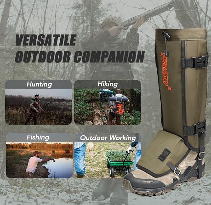 Frelaxy Snake Gaiters, Waterproof Snake Guard Chaps, Snake Bite Protection for Lower Legs, Adjustable Snake Proof Gaiters for Hunting/Outdoor Working, Fit for Men & Women