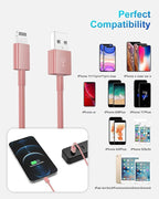 4 Pack [Apple MFi Certified] Apple Charging Cables 1ft, iPhone Chargers Lightning Cable 1 Foot, Fast iPhone Charging Cord for iPhone 14/14Pro/13/13Pro/12/11/11Pro/11Max/ X/XS/XR/XS Max/8, ipad(Pink)