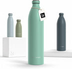 LARS NYSØM Stainless Steel Insulated XL Water Bottle 12 oz 17 oz 25 oz 34 oz 51 oz | Insulated Thermo Flask for Hot and Cold Beverages | Leakproof Drinking Bottle (Aqua Turquoise, XL 50.7 oz)