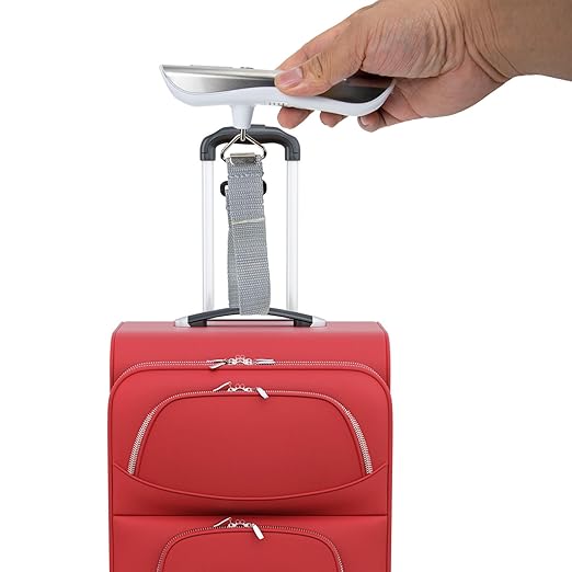 DOITOOL Digital Luggage Scale Portable Suitcase Scale Handheld Electronic 50kg Capacity with Tape Measure for Travel and Baggage Weighing