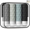 Silevoler Travel Bottles for Toiletries, 4pcs Tsa Approved 3oz Travel Size Containers, BPA Free Leak Proof Premium Silicone Bottles, Refillable Liquid Squeezable Accessories W/Toiletry Bag
