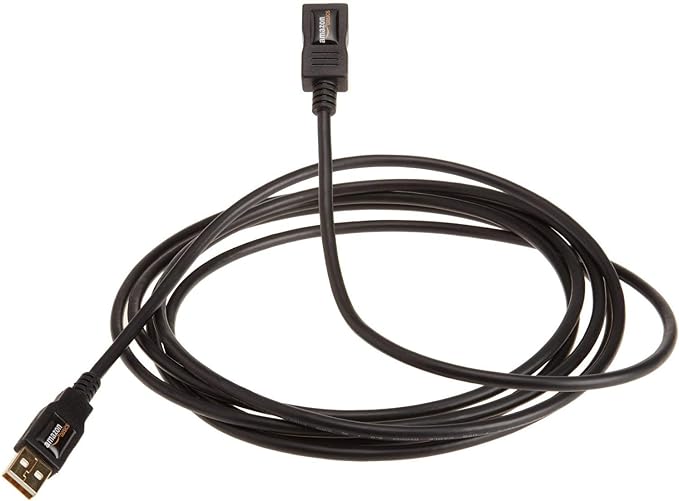 Amazon Basics USB-A 2.0 Extension Cable, Male to Female, 480Mbps Transfer Speed, USB Extender, Extra Long 9.8 Foot, Black