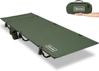 Portable Camping Cot, Sleeping Cots for Adults, Ultralight Backpacking Cot, Compact, Collapsible, Easy Set-Up, Supports 500lbs, Portable Camp Cot for Adults, Camping, Outdoors and Home, Green