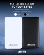 Portable Charger with Built in Cable - 10000mAh Ultra-Slim Portable Charger Power Bank with USB-C Cable, Lightning Cable - Fast Charge 20W - LED Battery Indicator, Power Bank (Black, 10.000mAh)