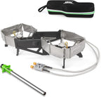 BRS-32 Portable Foldable Camping Stove Expandable Double Cooktop - Easy to Operate, Camping Kitchenware with BRS-191 Electronic Igniter