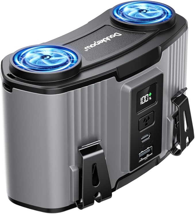 24000mAh Personal Waist Fan, USB Rechargeable Clip The Waist For Working,10 Speed & 40H Cooling and Heatstroke Prevention For Outdoor Travel Camping (gray, 24000mAh)