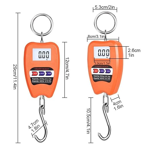 3Pcs 200KG High Precision Digital Luggage Scale with LCD Display, Portable Electronic Hook Scale for Travel and More