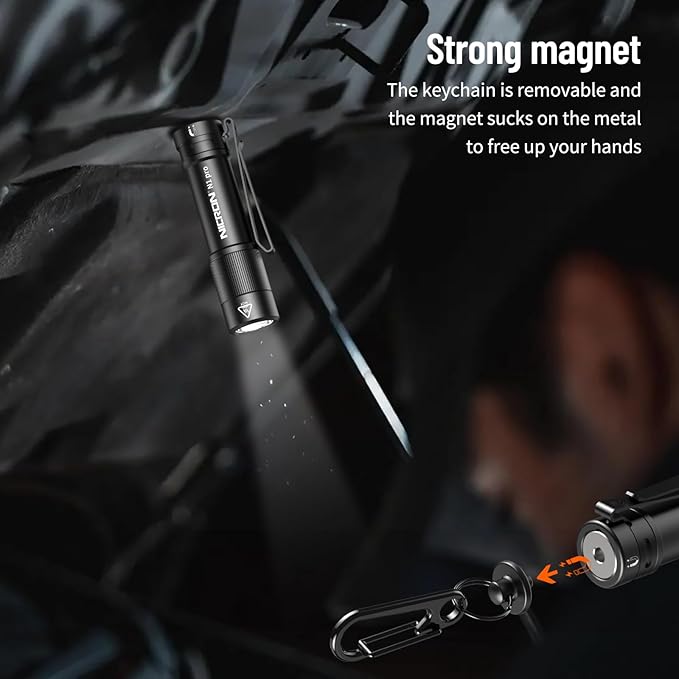 NICRON N1pro EDC Flashlight, 1000 Lumens Rechargeable Flashlights, 6 Modes AA Pocket Flashlight Mini Size with Keychain for Camping, Home, and Emergencies