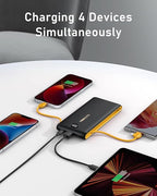 VEEKTOMX Portable Charger with Built in Cables 10000mAh, Power Bank for iPhone with Wall Plug, Travel Essential Fast Charging USB C Slim External Battery Pack for iPhone 17/16/15, Samsung, iPad, etc