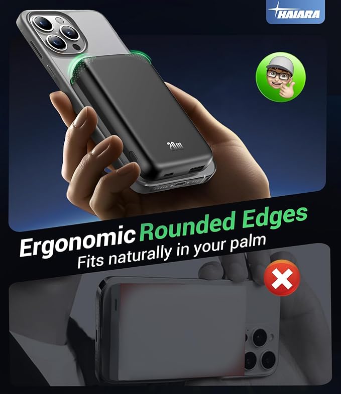 for Magsafe Battery Pack, 10000mAh Magnetic Portable Charger with USB-C 20W Fast Charging, Slim & Lightweight Wireless Power Bank for iPhone Air/17/16/15/14/13 Series, for Travel Cruise Essentials