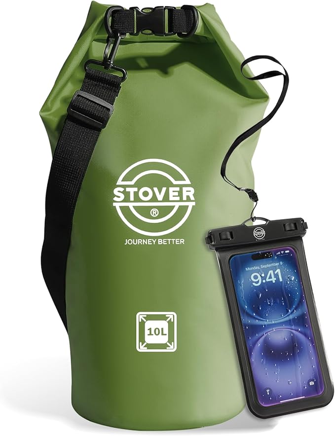 STOVER 5/10/25/30/40/55L Waterproof Backpack- Floating Dry Bag for Kayaking, Travel, Beach, Hiking, & Camping, Men/Women