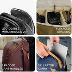 Peak Design Everyday Backpack Zip 20L, Eclipse, 270-Degree Zip, Dual Side Pockets, FlexFold Dividers, Fits 15" Laptop, For Camera Carry, Daily Commutes or Travel, Versatile Backpack for Men and Women