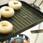 Fire Maple Compact Aluminium Alloy Mini Griddle Set with Stainless Steel Tongs - Portable Heating Kit for Outdoor and Indoor Use