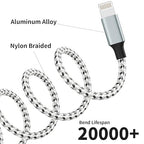 Multi Charging Cable(2Pack 4FT), Multiple Charger Cord Nylon Braided Charger Cord for Multiple Devices, 3 in 1 Charging Cable with Type-C/Micro USB and IP Port, Compatible with Most Phones and More