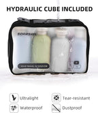 6 Set Compression Packing Cubes for Travel, Large Medium Small Luggage Organizers (Jet Black)