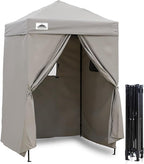 EAGLE PEAK Flex Ultra Compact 5x5 Pop-up Canopy, Sun Shelter, Changing Room, Portable Privacy Canopy Cabana for Pool, Fashion Photoshoots, or Camping, Gray