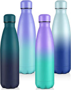 Volhoply 25oz Insulated Water Bottles Bulk 1/2/4 Pack, Metal Sports Water Bottles, Keeps Cold & Hot, BPA Free Leakproof Bottle (Mix,4 Pack)