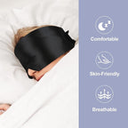 Mulberry Silk Sleep Mask for Side and Back Sleepers, Blackout Eye Mask for Sleeping for Women Men with Adjustable Band, Comfortable Soft Pressureless Eye Cover for Sleeping in Large Size
