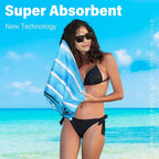 Lightweight Thin Microfiber Beach Towel Sand Free Quick Dry Absorbent Compact Soft Pool Swim Travel Towels Extra Large Oversized Beach Accessories Packable Essentials Stuff Gifts for Adult