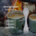 2 in 1 Titanium Spoon and Fork Combo Backpacking Utensils Lightweight Eco-Friendly Spork for Camping Backpacking Hiking Travel etc (2 Pack)