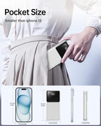 Portable Charger with Built in Cable - USB C LED Display 20000mAh Fast Charging 22.5W Power Bank Slim Battery Pack 5 Outputs & 3 Inputs for Travel Essentials iPhone Samsung Android Phones Tablets