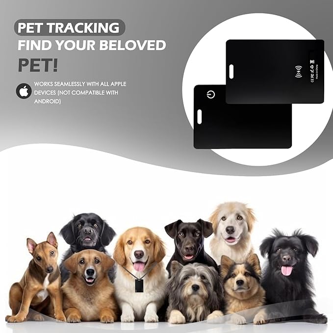Wallet Tracker Card, Compatible with Find My App(iOS Only), for Luggage Tag, Purse, Passport,Key,IP67 Waterproof,Slim Smart Bluetooth Tracking Tag with Key Chain Hole (Recharge Version-2 Pack)