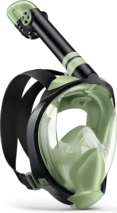 Zenoplige Full Face Snorkel Mask Adults,Dry-Top Snorkeling Gear with Camera Mount,Foldable 180-Degree Panoramic Scuba Mask for Snorkeling Diving Swimming Travel,Snorkel Mask Anti-Fog & Anti-Leak