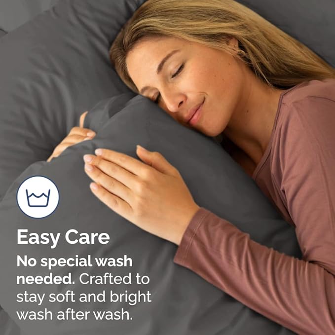 Queen Pillow Cases Set of 2 - Ultra Soft Hotel Quality Pillowcase Covers - Comfy Cozy Bedding for Women, Men, Kids and Teens - Machine Washable Pillow Protectors - 2 Pieces Set - Queen Size Charcoal