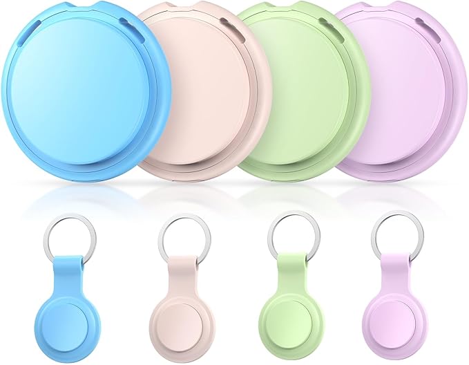 4 Pack Tags Tracker [Apple MFi Certified] Pair with Apple Find My(iOS Only) Smart Bluetooth Key Tracking Tags Item Finders Waterproof Worldwide Located Devices for Pet Wallet Backpack Dogs Luggage