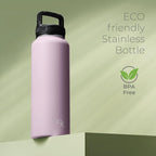 SipX™ Triple-Insulated Stainless Steel Water Bottle 40oz. With 3 Lids, BPA-Free Reusable Insulated Water Bottle Keeps Cold 24 Hours, Metal Water Bottle Made Of Sustainable Material For Hiking & Biking
