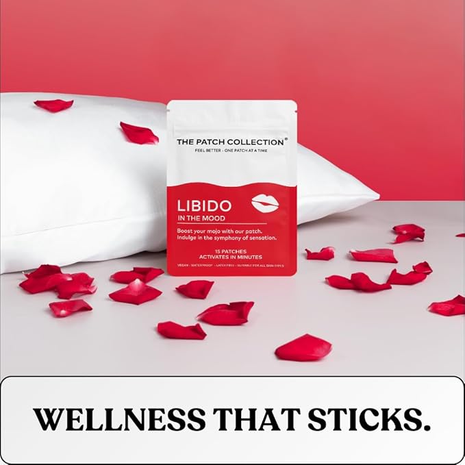 The Patch Collection® - High Potency Libido Patch | Ginseng, Tribulus Terrestris, L-Arginine, Fo-Ti | 100% Natural & Vegan, Latex Free (Pack of 15)