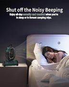 ADUST Camping Battery Operated Powered Fan with LED Lantern Light 20000mAh Rechargeable Portable, Oscillating Fan with 360° Rotation Hanging Hook for Tents, Cordless USB Desk Fan(Blackish Green)