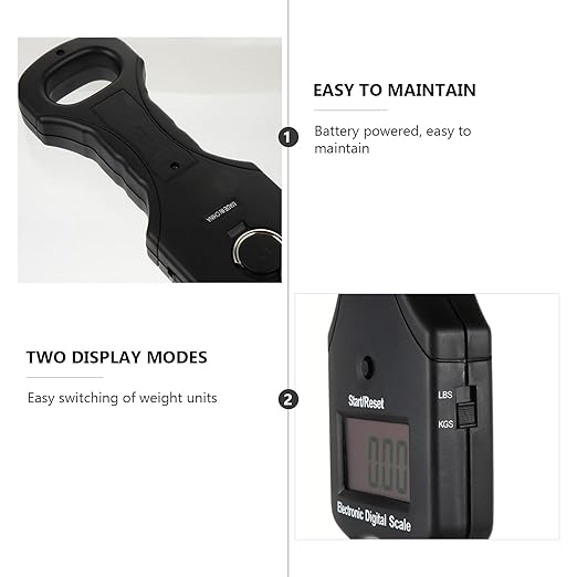 Digital Luggage Scale with Fishing Hook 30kg Handheld Electronic Weight Scale Portable for Travel and Outdoor Use